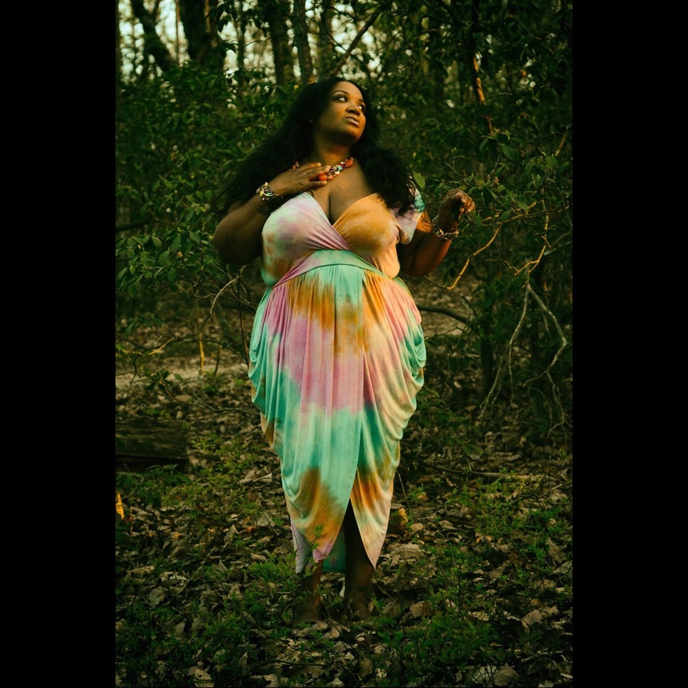 Cascade like watercolor dress